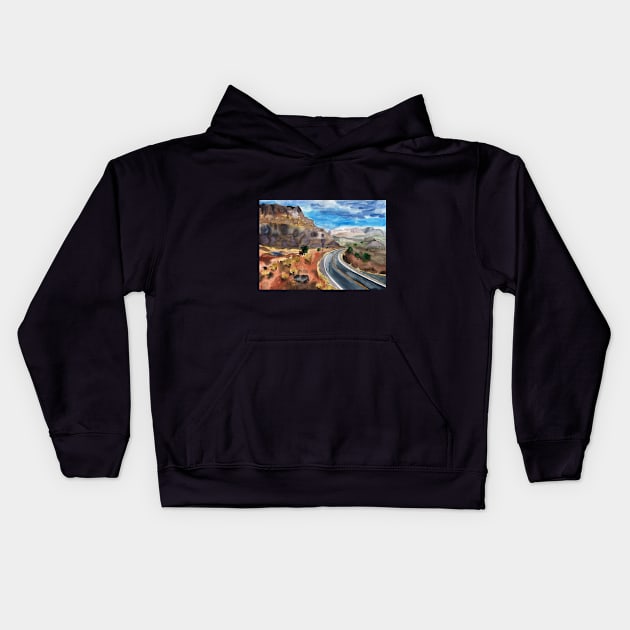 Road to the Canyon Kids Hoodie by Irina_Reznikova